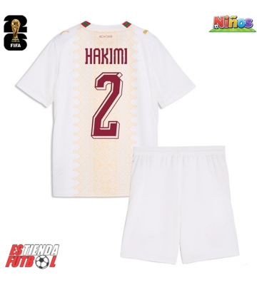 Marruecos Achraf Hakimi #2 Segunda Equipación Niños Mundial 2026 Manga Corta (+ Pantalones cortos)